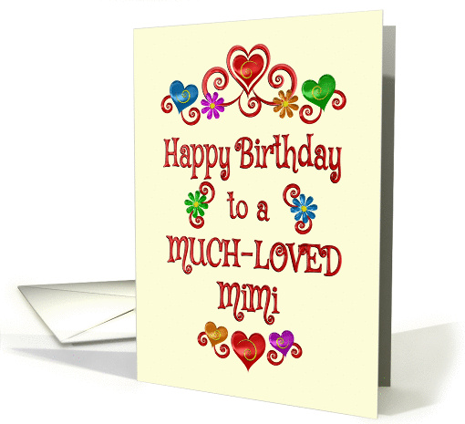 Happy Birthday Mimi Hearts and Flowers card (1422860)