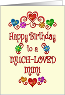 Happy Birthday Mimi Hearts and Flowers card