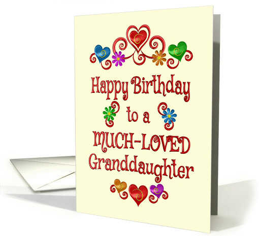 Happy Birthday Granddaughter Hearts and Flowers card (1422868)