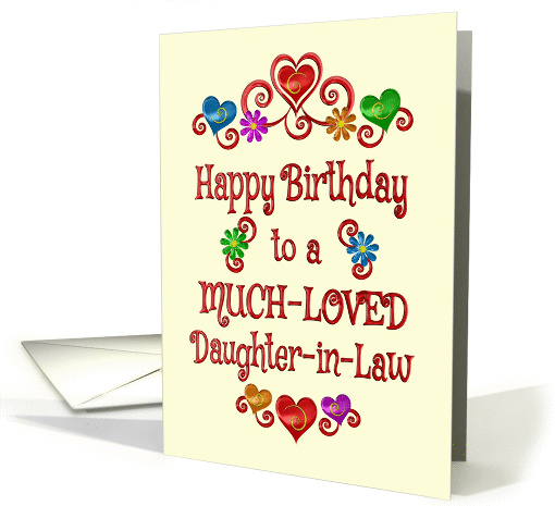 Happy Birthday Daughter-in-Law Hearts and Flowers card (1422882)
