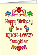 Happy Birthday Daughter Hearts and Flowers card