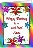 Happy Birthday Nana Colorful Flowers card