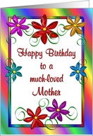 Happy Birthday Mother Colorful Flowers card