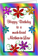 Happy Birthday Mother-in-Law Colorful Flowers card