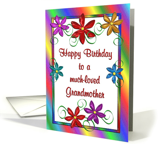 Happy Birthday Grandmother Colorful Flowers card (1476404)