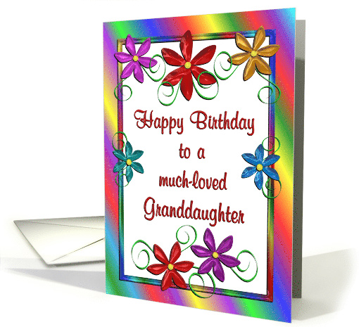 Happy Birthday Granddaughter Colorful Flowers card (1476408)