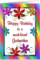 Happy Birthday Godmother Colorful Flowers card