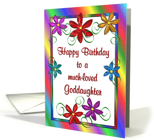 Happy Birthday Goddaughter Colorful Flowers card (1476412)