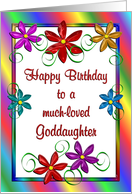 Happy Birthday Goddaughter Colorful Flowers card