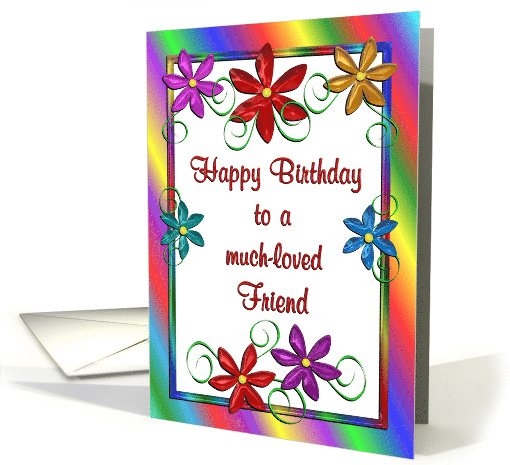 Happy Birthday Friend Colorful Flowers card (1476414)