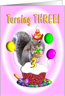 Birthday Girl Three Years Old card