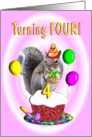 Birthday Girl Four Years Old card