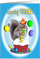 Birthday Boy Three Years Old card