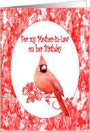 Mother-in-Law Birthday, Cardinal card