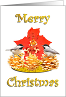 Merry Christmas - Chickadees card