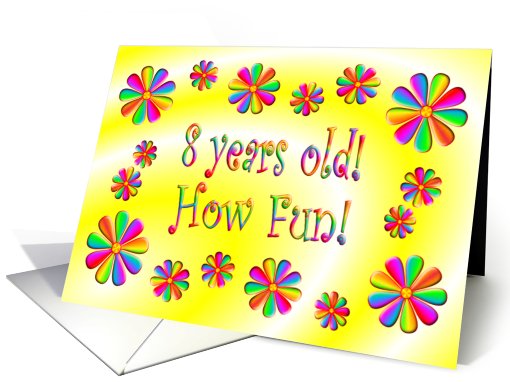 8 Years Old - Girl card (454975)