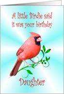 Daughter Birthday - Cardinal card