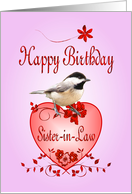 Sister-in-Law Birthday - Chickadee card