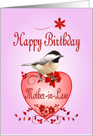 Mother-in-Law Birthday - Chickadee card