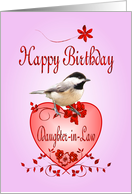 Daughter-in-Law Birthday - Chickadee card