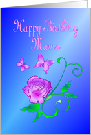 Mama Birthday Butterflies and Flower card