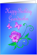 Grandmother Birthday Butterflies and Flower card