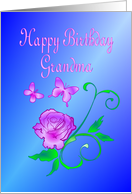 Grandma Birthday Butterflies and Flower card