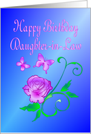 Daughter-in-Law Birthday Butterflies and Flower card