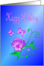 Happy Birthday Butterflies and Flower card