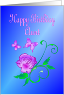 Aunt Birthday Butterflies and Flower card