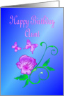 Aunt Birthday Butterflies and Flower card