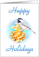 Happy Holidays Chickadee card