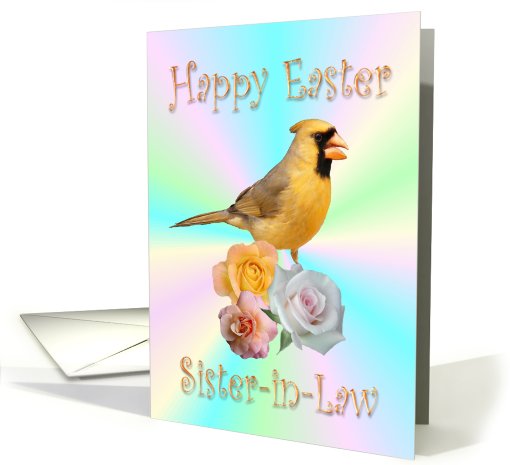 Sister-in-Law Happy Easter Cardinal Roses card (545363)