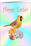 Happy Easter Cardinal Roses card