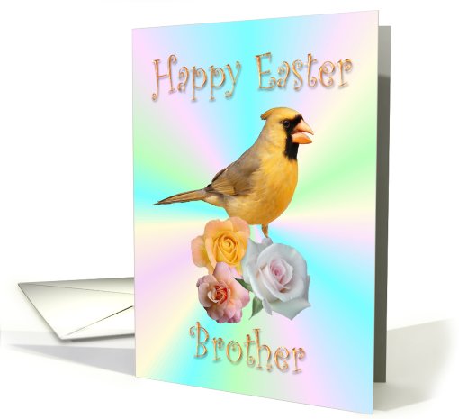 Brother Happy Easter Cardinal Roses card (545414)