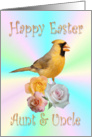 Aunt & Uncle Happy Easter Cardinal Roses card