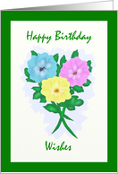 Happy Birthday Wishes Flowers card