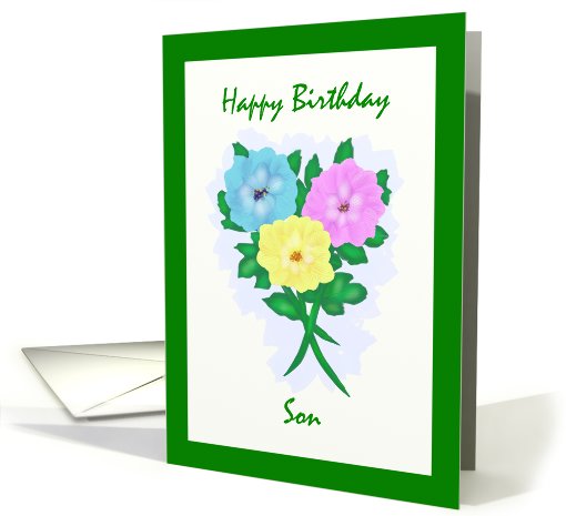 Happy Birthday Son Flowers card (548915)
