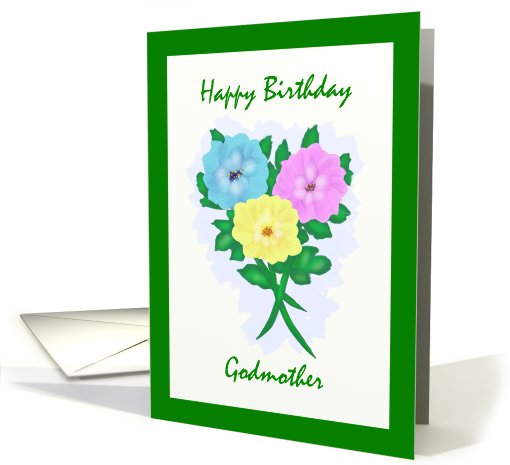 Happy Birthday Godmother Flowers card (548957)