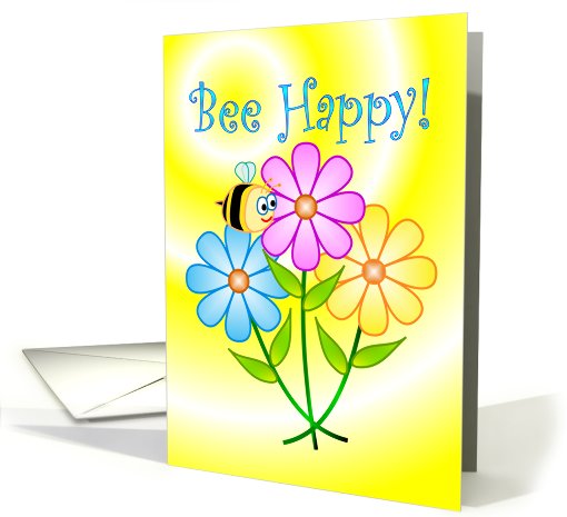 Birthday Bee Happy Cute Flowers card (583813)