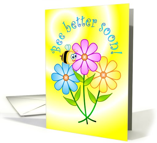 Get Well Cute Flowers Bee card (583822)