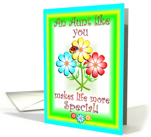Happy Birthday Aunt Flowers card (587142)