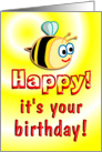Birthday, Bee, Cute card