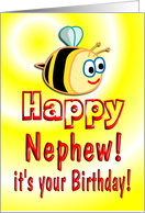 Nephew Birthday Bee Cute card