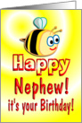 Nephew Birthday Bee Cute card