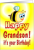 Grandson Birthday Bee Cute card