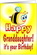 Granddaughter Birthday Bee Cute card