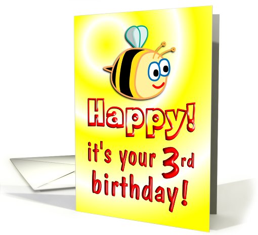 3rd Birthday Bee Cute card (650513)