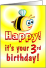 3rd Birthday Bee Cute card