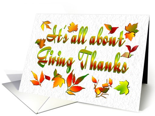 Thanksgiving, Giving Thanks, fall leaves card (659421)